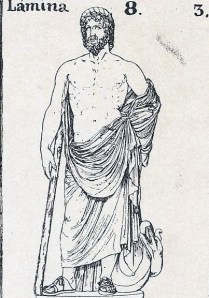 Esculapio griego de la época hipcrática. Grabado