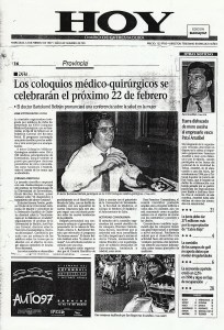 Prensa de los XVIII Coloquios Medicos Quirurgicos