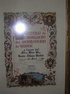 Titulo Caballero de Yuste