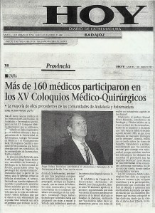 Prensa de los XVColoquios Medicos Quirurgicos